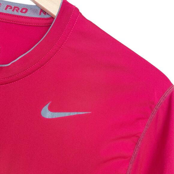 Nike Pro Dri Fit Red Short Sleeve T Shirt Sz M - Picture 2 of 6